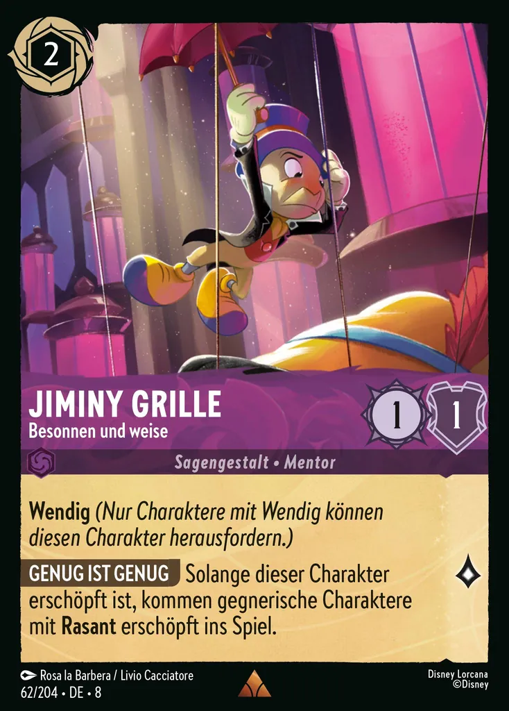 Jiminy Grille - Besonnen und weise