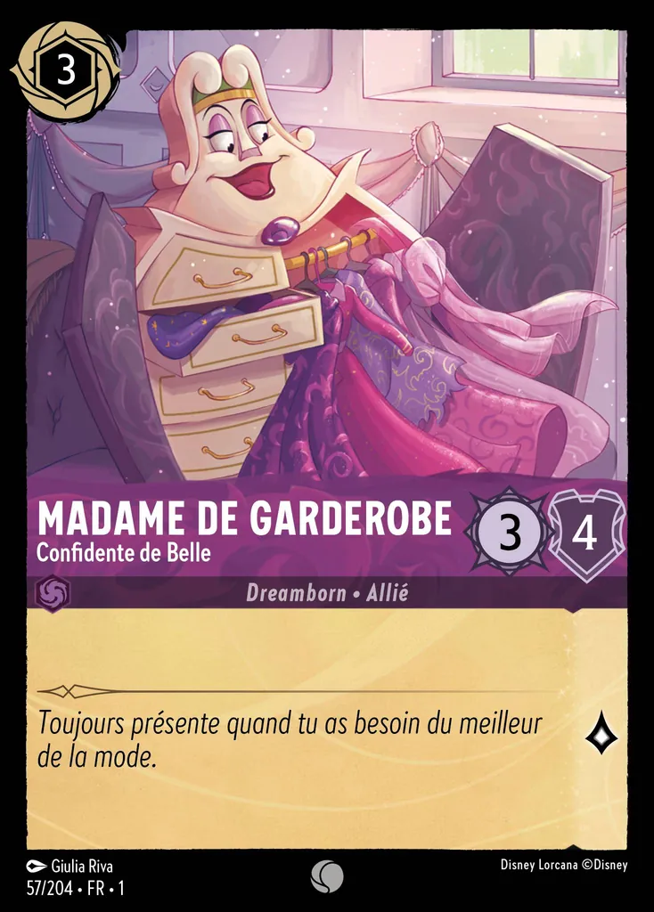 MADAME DE GARDEROBE - Confidente de Belle