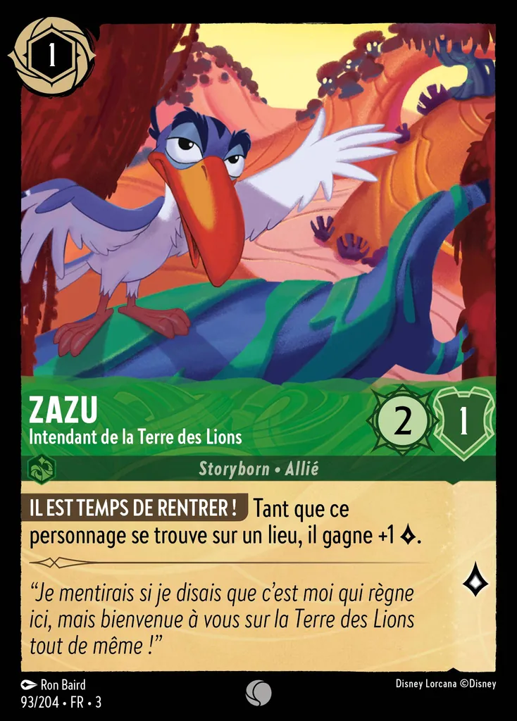 Zazu - Intendant de la Terre des Lions