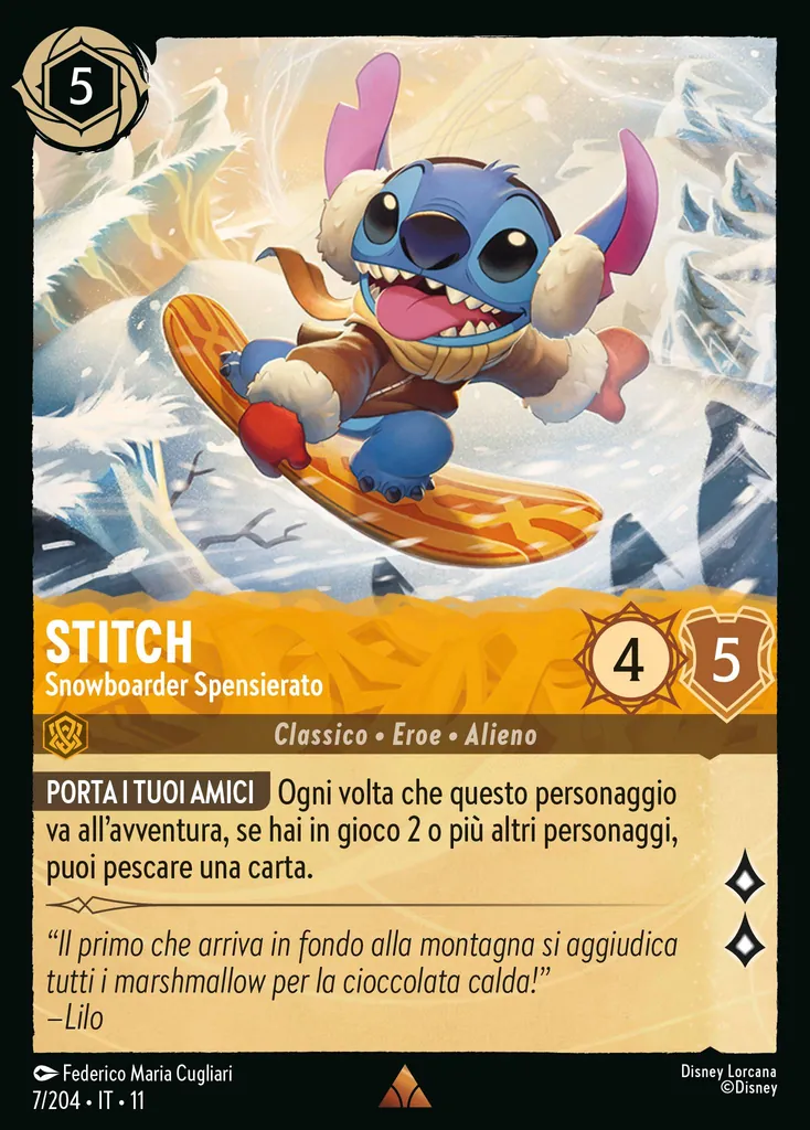 Stitch - Snowboarder Spensierato