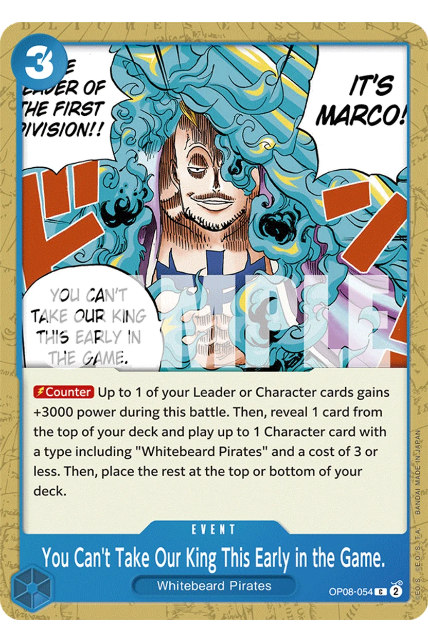 You Can't Take Our King This Early in the Game.