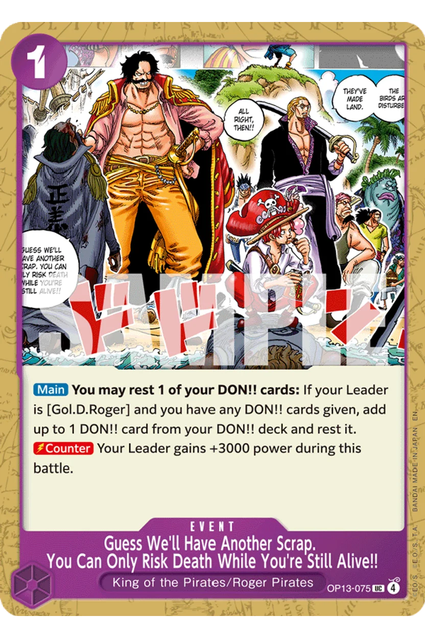 Guess We'll Have Another Scrap. You Can Only Risk Death While You're Still Alive!!