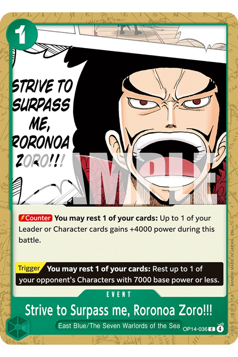 Strive to Surpass me, Roronoa Zoro!!!
